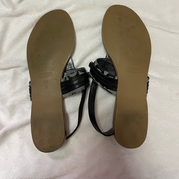 Coach Sandals Black and Tan Coach Hardware - Picture 9 of 9